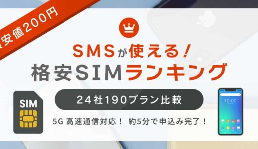 SMS SIM最安値ランキング